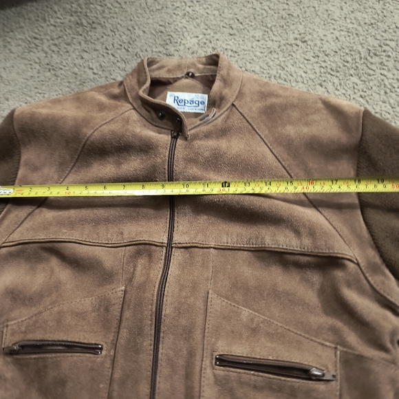Repage Suede Leather and Knit Sweater Jacket 1980's RN 39209 Size XL - Picture 9 of 11